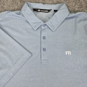 Travis Mathew Shirt Mens XL Blue Polo Pima Cotton Golf Active Casual Performance